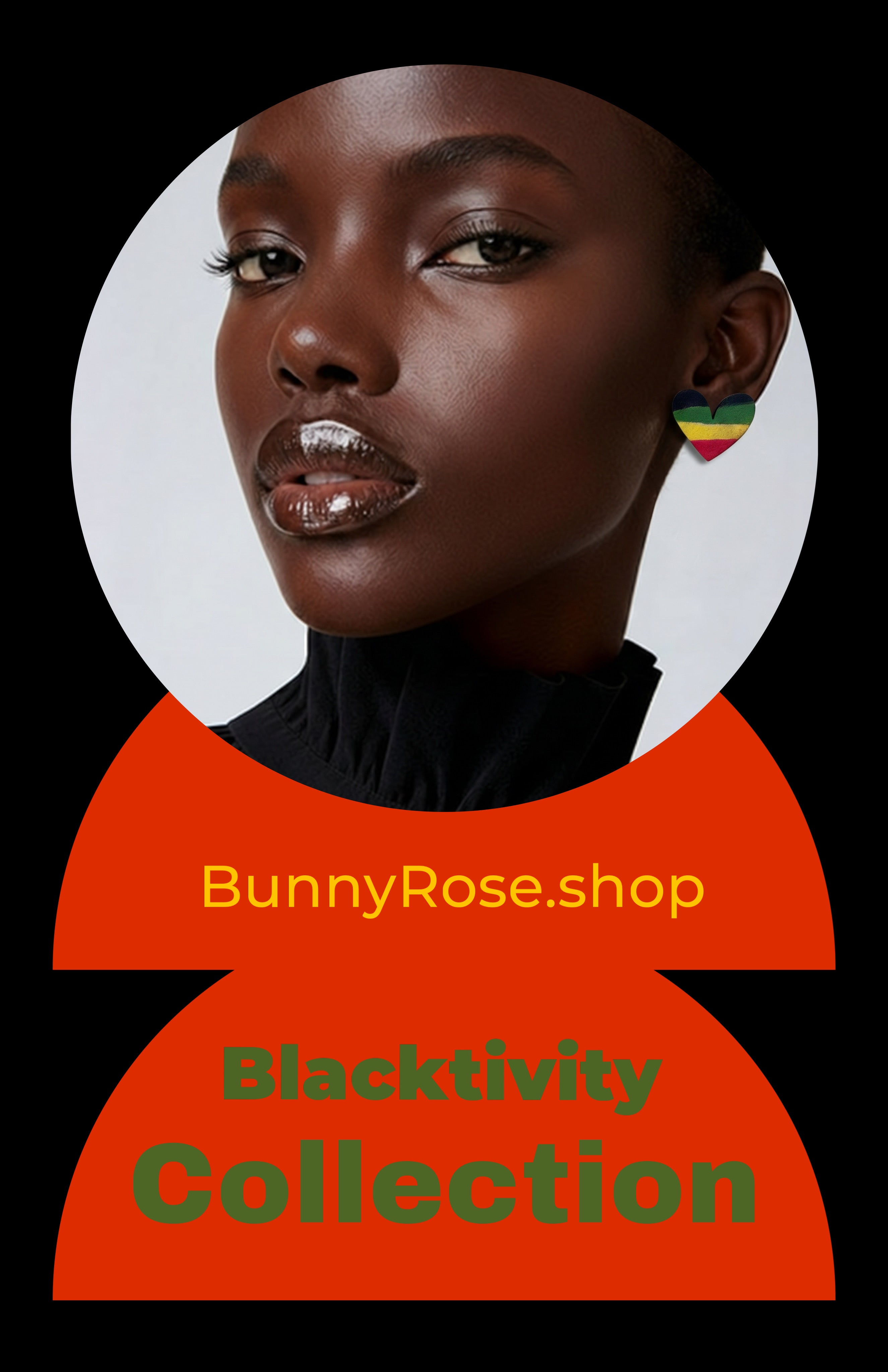 Blacktivity Collection Stud Set of 4 (Crown, Heart, Fist, Pyramid)